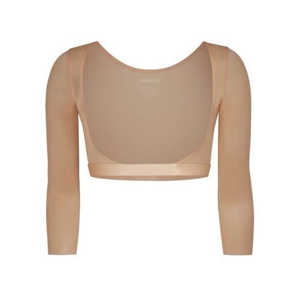 SKIMS Barely There Arm Shape-wear Clay Nude Long Sleeve Compression Top NWT Sz L - Picture 1 of 9